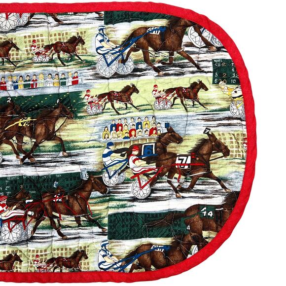 Vintage Harness Racing Quilted Table Runner 29.5" x 14.5" Horse Decor Americana - Picture 4 of 10